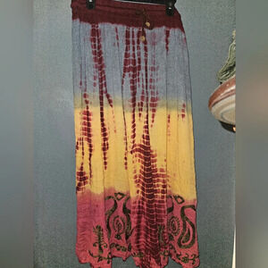 Soft Surroundings Multicolor Tie-Dye Maxi Skirt